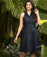 Halter Neck Linen Shirt Dress
